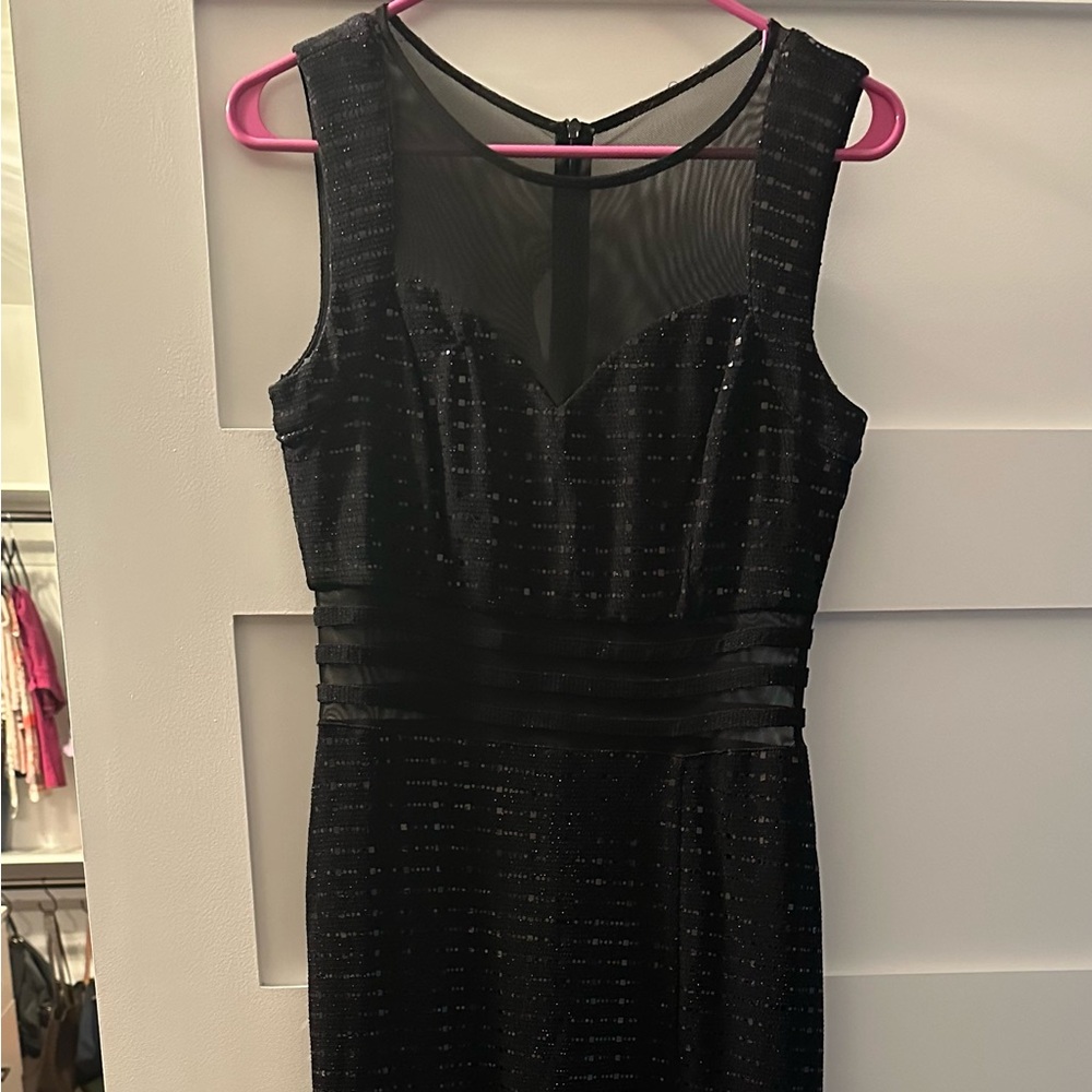 Black mesh and sparkle gown